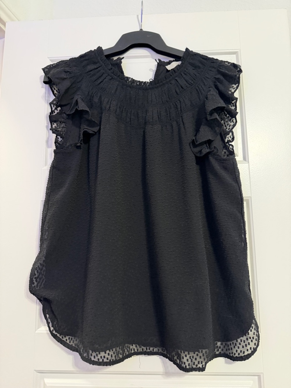 Women’s Black Ruffle Sleeve Blouse